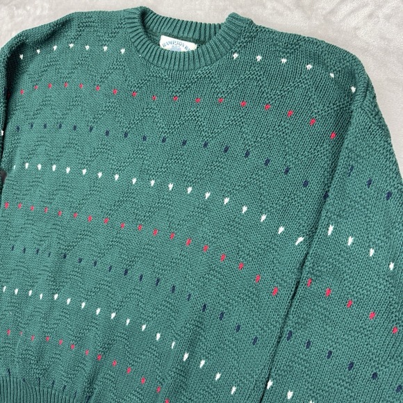 Other - Vtg Hampton‎ Bay Sweater Mens L Birdseye Ski Knit Grandpa Fisherman USA Textured